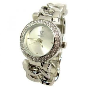 MONTRE WATCH FEMME STRASS BRACELET CHA&Icirc;NE BIJOUX ROND ARGENT ICE ID&Eacute;E CADEAU