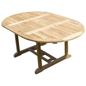 Table SAWAH Ronde-Ovale120-180x120x75 Teck Premium