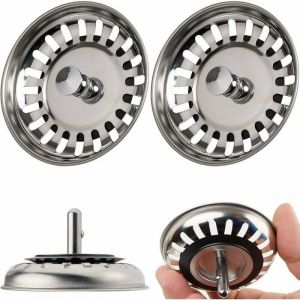 Lot de 2 Bouchon &eacute;vier Cuisine 80mm - en Acier Inoxydable bonde evier Cuisine pour Un Drainage Rapide bonde &eacute;vier 80mm  &Eacute;tiquette