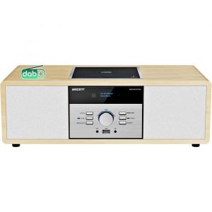Cha&icirc;ne Hi-Fi Chaine Hi-FI en Bois avec Radio DAB+ et Lecteur CD Bluetooth Design R&eacute;tro