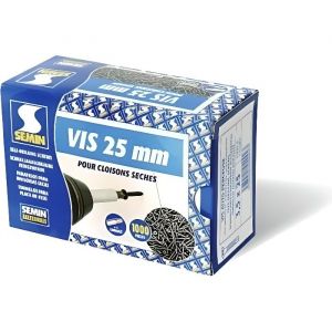 Vis &agrave; placo - Semin - 25mm x 35mm - Bo&icirc;te de 1000 unit&eacute;s - Acier phosphat&eacute; - Piquant sup&eacute;rieur
