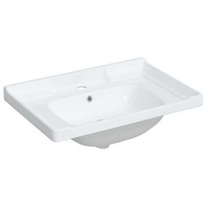 Évier Bassin moderne - Évier de salle de bain blanc 71x48x23cm rectangulaire céramique - Lavabo de salle de bain à vasque@6693478@