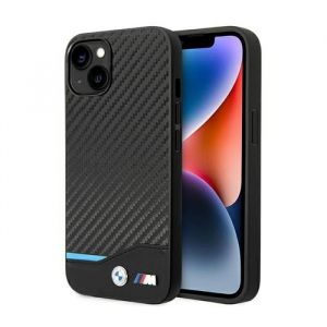 Coque pour iPhone 14 - BMW - Cuir et Carbone - Noir - Rigide - Qualit&eacute; exceptionnelle