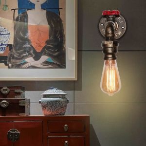 IDEGU Applique Murale Int&eacute;rieur Vintage en M&eacute;tal Rouill&eacute; Lampe Murale Industrielle en Forme Robinet pour Salon Chambre