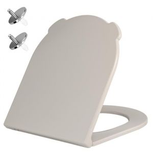 AquaWise Abattant WC Silencieuse R&eacute;sine Duroplast Cuvette Wc softclose Antibact&eacute;rienne Rapide &agrave; Nettoyer D&eacute;montage Facile Cr&egrave;me