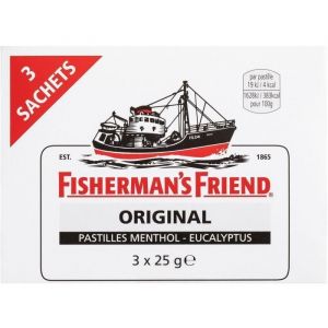 FISHERMANS FRIEND Bonbon sucr&eacute; menthol-eucalyptus - 3x 25g