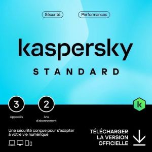 Kaspersky Standard (Anti-Virus) 2025 - (3 Postes - 2 Ans)  Version T&eacute;l&eacute;chargement