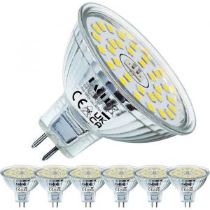 Ampoule LED - GU5.3 - MR16 - 6W - Blanc Froid 6000K - Lot de 10