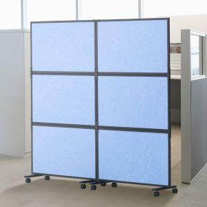 Cloison de S&eacute;paration Acoustique-VEVOR-S&eacute;parateur de Pi&egrave;ce &agrave; 2 Panneaux-Paravent de Bureau Autoportant-Bleu Indigo