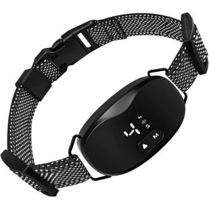 Collier Anti Aboiement Chien3 Modes Collier de Dressage pour ChienRechargeable Collier Anti- aboiement &Eacute;tanche IP67-Noir