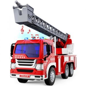 Camion de Pompier Jouet - Non spécifié - 1:16 - Lumières et Sons - Échelle Rotative - Sécurité Enfant