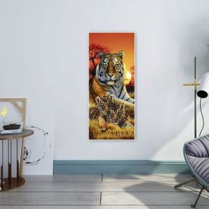 Broderie Diamant Grand Format 50x110cm DIY Diamond Painting Tigre Peinture Diamant par Numero Adulte Tigre Painting Animaux Tigre