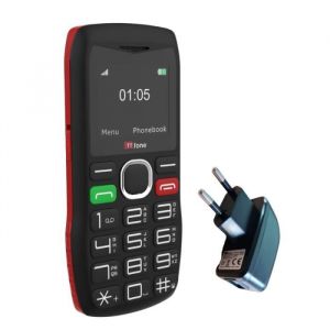 Téléphone portable TTfone TT880 avec gros boutons et bouton dassistance SOS Noir (avec chargeur secteur)