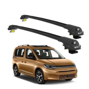 Barres de Toit TURTLE AIR-1 VOLKSWAGEN CADDY ALL 2020 2021 2022 2023 2024 (VAN) Noir