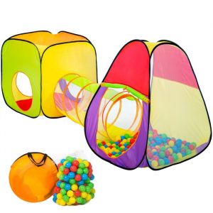 TENTE ACTIVITE - TUNNEL ACTIVITE - TECTAKE - Piscine à Balles Cabane Maison Tente Tunnel de Jeux 200 balles - Multicolore