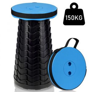 Riossad Tabouret télescopique Tabouret de Camping Siege Pliant Portable Tabouret Retractable Camping Tabouret 45x26CM Bleu