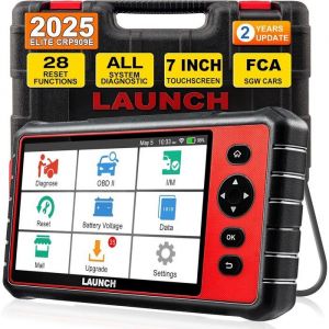 LAUNCH CRP909E Valise de Diagnostic Auto OBD II en fran&ccedil;ais avec 2 ans de mises &agrave; jour gratuites 28 Services TPMS SAS DPF ABS