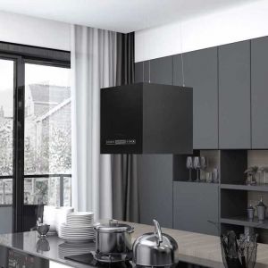 BONNIE&reg; Hotte cuisine Hotte d&eacute;corative moderne suspendue &agrave; LCD tactile 37 cm Acier enduit de poudre - Evacuation / Recyclage