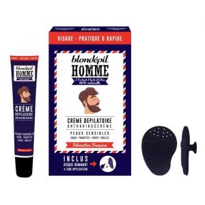 BLONDEPIL HOMME CREME DEPILATOIRE & DISQUE GOMMANT - Visage - Peaux sensibles 20ml