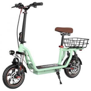Trottinette &Eacute;lectrique iScooter i12 Avec Si&egrave;ge Panier Arri&egrave;re - Moteur 500 W - Batterie 36V 75Ah - Pneu 12Pouces
