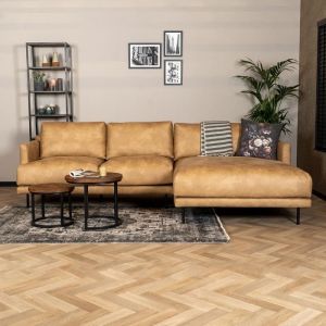 Canapé dangle droit Denver beige en éco-cuir - Livin24 - 4 places - Style industriel-loft