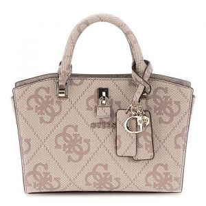 GUESS Sac &agrave; main rose vieux rose pour femme - Queensland Mini Satchel Bag Dove Logo 311264