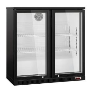 Arrière bar réfrigéré 2 portes vitrées battantes 208 litres