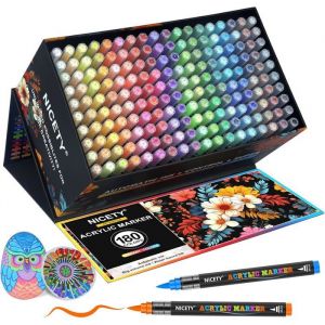 Feutres acryliques pinceaux - ZOKKO - 180 couleurs - Pointe pinceau 1-6 mm - Lot de 180 - Multicolore