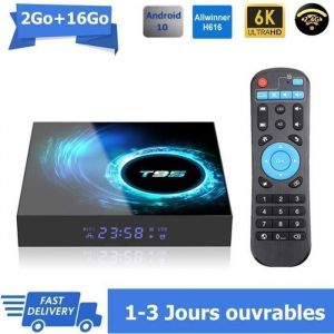 Android tv box tv android 10 T95 Smart TV BOX Wifi BT 2Go 16Go H616 6K Netflix Google Store Bo&icirc;te multim&eacute;dia box Android