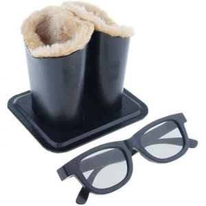 Porte-LunettesANNEFLY Doubl&eacute;e en Peluche PU Cuir Double T&ecirc;te &eacute;tui de Support de Lunettes de Protection pour Bureau &agrave; la Maison et