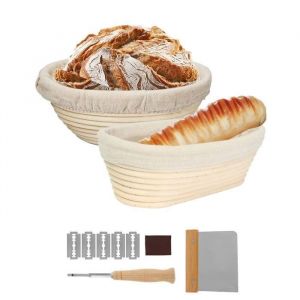 Panier &agrave; Banneton Pour PainEnsemble de Paniers de FermentationKit BoulangerieKit pour Faire du Pain pour Boulangers