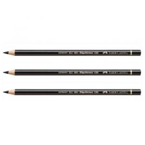 Crayon de couleur - FABER-CASTELL - POLYCHROMOS - Lot de 3 - Mine 38mm - Noir