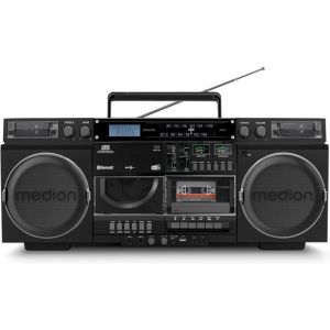 P66538 Enregistreur À Cassettes(Ghettoblaster Rétro Avec Lecteur CdAnnées 80GrandUsbSdCdCassettes McRadio Dab+ Antenne Téles
