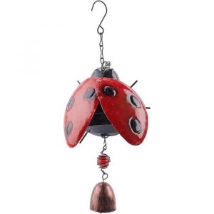 Carillon éolien en métal en forme de coccinelle cloche porte-bonheur décoration rustique pour la maison pour jardin cour pat