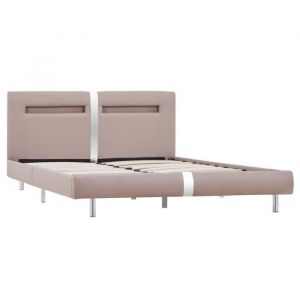Cadre de lit simple - CLOUD - avec LED - sans matelas - cappuccino 120x200 cm - LL0000064619