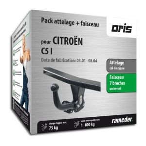 Attelage - Citroën C5 I - col de cygne - Oris - démontable avec outil - 1.800 kg