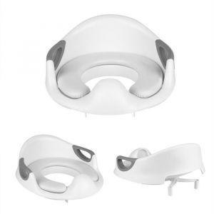 MENGDA Toilettes pour Enfants R&eacute;ducteur de Pression pour Toilettes B&eacute;b&eacute; avec Dossier et Poign&eacute;eConvient aux Toilettes Rondes