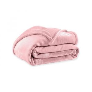 Couverture / Plaid  Polaire Microfibre &eacute;t&eacute; Unie 200grs 180 X 220 cm Rose P&acirc;le