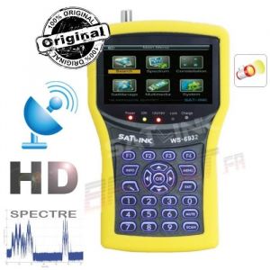 Pointeur satellite - Satlink - WS-6932 HD - Réception DVB-S/S2 - Écran LCD 35 - Alarme signal faible