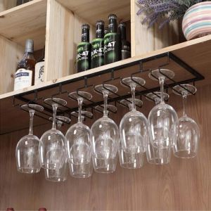 Willonin® Porte-Verres Suspendu à 6 fentes Support de Verre à Vin avec 6 Rails pour 12-18 Verres Rack étagère à verres 60x22.5 cm