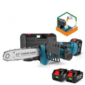 Tronçonneuse électrique sans fil 12 pouce Scie à bûche - NewBeny - 2X 1.5AH Batteries