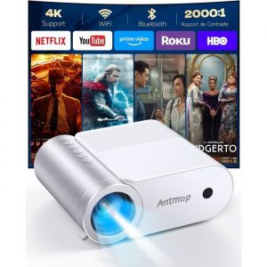 Mini vid&eacute;oprojecteur portable-Bluetooth Wifi1080Pr&eacute;troprojecteur portable 200compatible iPhone/HDMI/USB/TV Stick