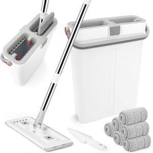 Balai Serpillère Et Seau Essoreur Balai Plat Microfibre 135Cm Et Seau EssoreurSerpillière Rotative 360° Et Seau À 4 In 1 Comparti