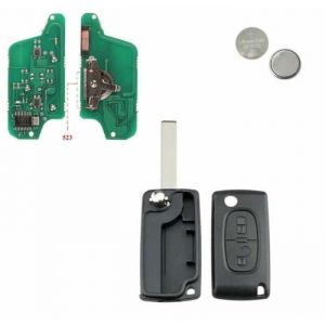 cl&eacute; t&eacute;l&eacute;commande vierge Peugeot 307 407 Citroen C4 picasso C5 CE0523 2 boutons