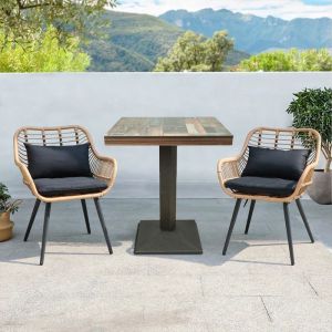 MIPAN.Table de bar - Table de bar haute - Table à manger 4 - 6 personnes  - Table de bistrot carrée- Table carrée 60x60 - Style 3