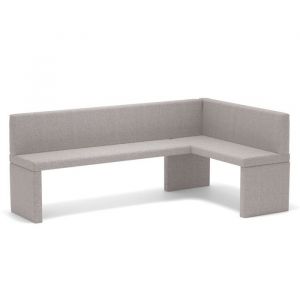 Banc dangle Droit OWEN - 4-5 personnes - en tissu tress&eacute; - 128x168 cm - Cr&egrave;me