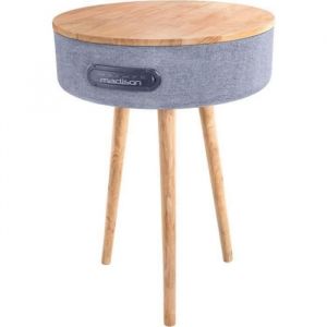 MADISON MAD-RETROTABLE - Table connectée avec enceinte - 2 haut-parleurs -  Boomer 10cm  - Bluetooth Micro-SD USB AUX