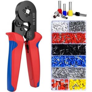 Pince &agrave; Sertir Kit Embout de Cablage Outil de Sertissage Cosse Electriques &agrave; Sertir 1200 Cosses 05-10mm&sup2; pour Bornes de Outil