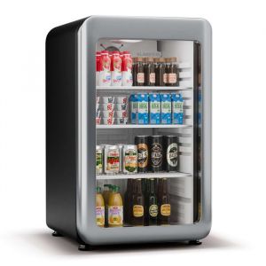 Klarstein Audrey Evo R&eacute;frig&eacute;rateur &agrave; boissons porte vitr&eacute;e Mini Bar Mini Frigo 113 L Design r&eacute;tro Noir