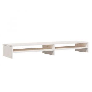 Console TV VENT-FLASH - Banc TV Meuble TV - Support de moniteur Blanc 100x24x13 cm Bois de pin solide - Meuble de Salon（35472）ZLH